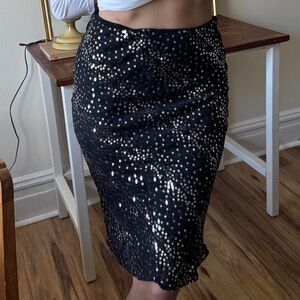 Forever 21 Black and Gold Sparkle Pencil Skirt